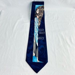Steven Harris Christian Jesus Necktie Religious Neck Tie Havy Blue 58”.